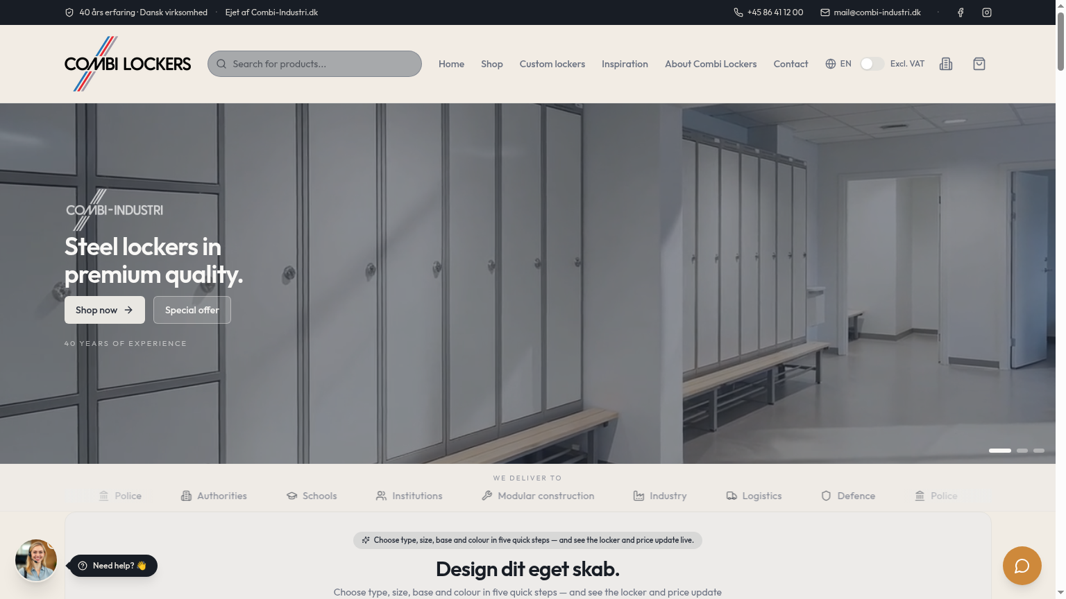 Screenshot af CombiLockers.dk